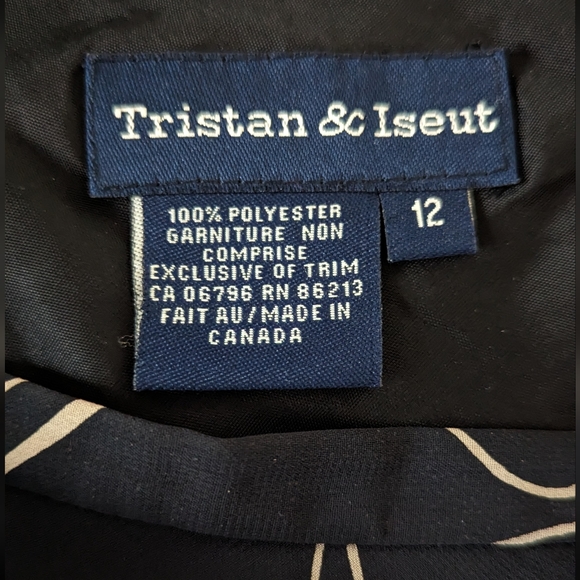 Tristan Skirt in navy blue with swirl pattern - Picture 3 of 5